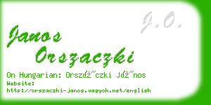 janos orszaczki business card